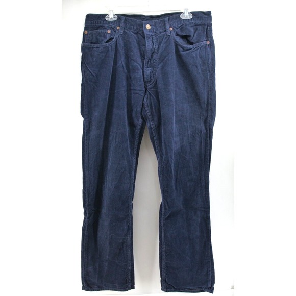 POLO RALPH LAUREN Corduroy Navy Blue Cotton Pants‎ 36 x 32 - Picture 1 of 13